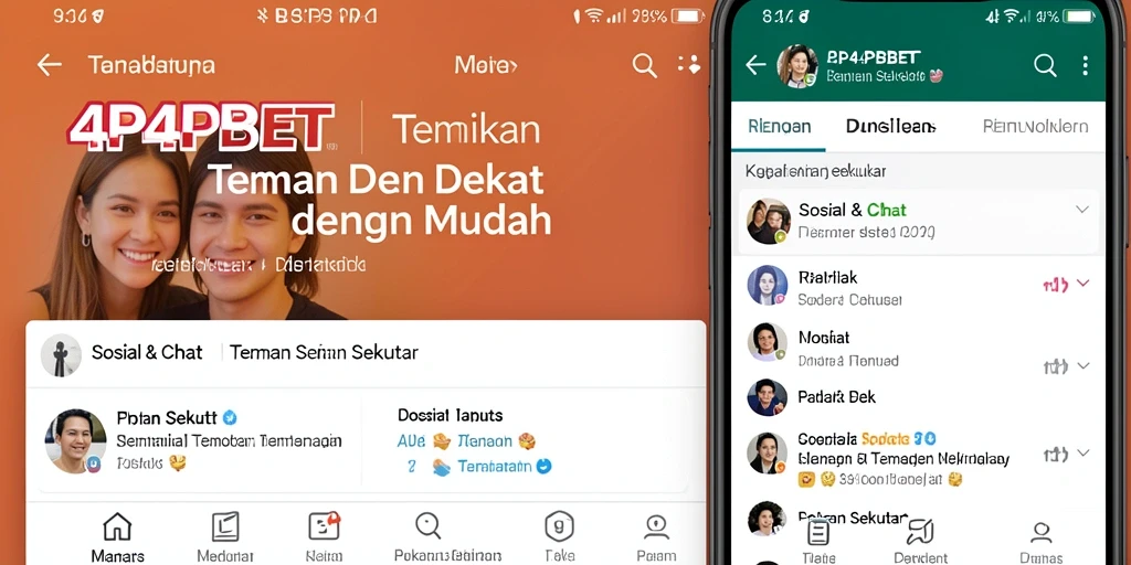 Antarmuka 4P4PBET yang ramah pengguna untuk mencari teman dekat.