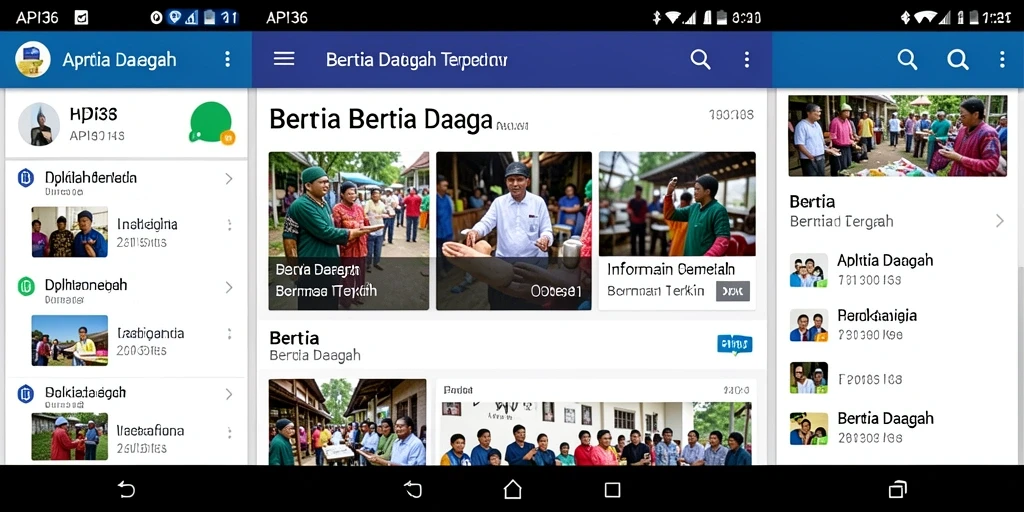 Antarmuka utama API36 menampilkan berita terbaru dari daerah.