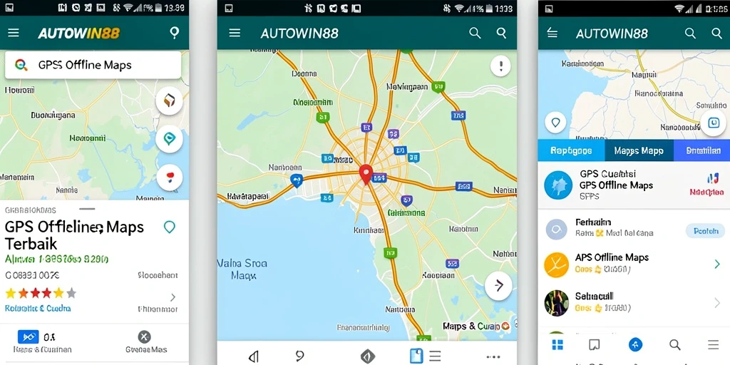 Antarmuka aplikasi GPS Offline Maps AUTOWIN88 yang intuitif dan mudah digunakan.