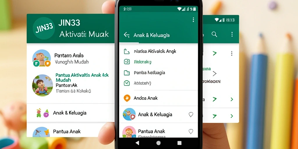 Tampilan antarmuka aplikasi JIN33 untuk memantau anak.