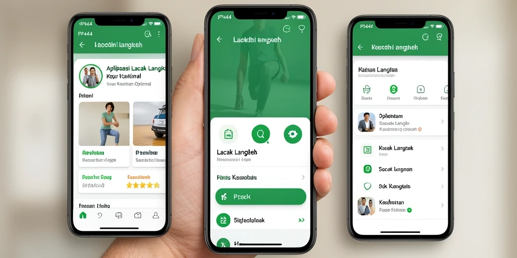 Tampilan antarmuka aplikasi Lacak Langkah PP444 yang menarik dan informatif.