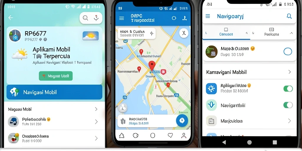 Tampilan antarmuka RP6677 yang jelas dan intuitif untuk navigasi mobil.