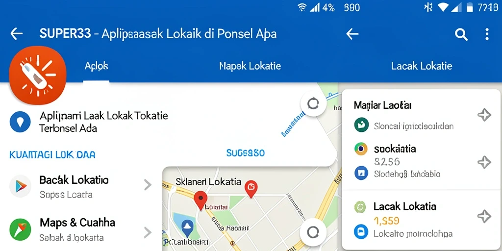 Tampilan antarmuka SUPER33 dengan fitur Lacak Lokasi yang mudah digunakan.