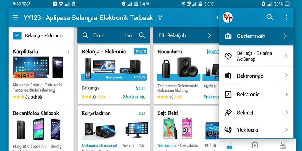 Antarmuka YY123 yang intuitif dan mudah digunakan untuk belanja elektronik.